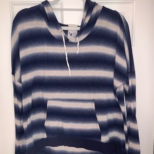 Blue striped hoodie